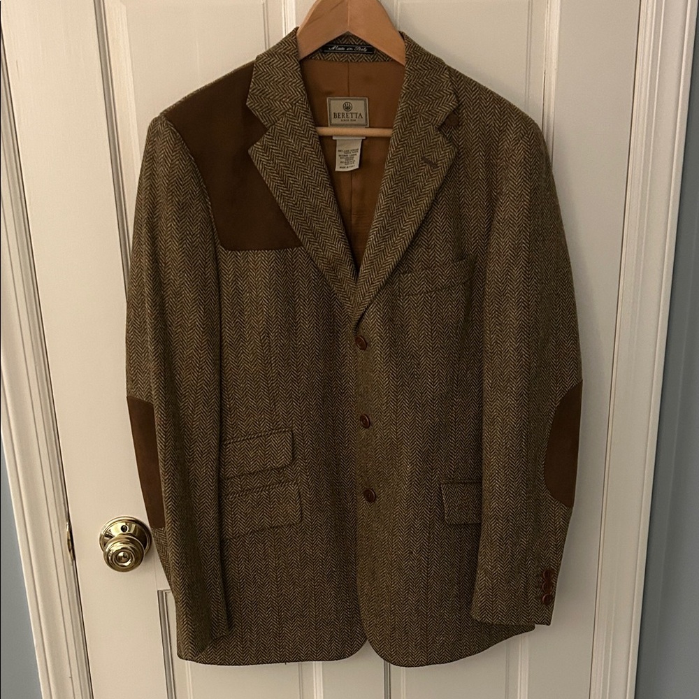 Beretta Made in Italy Virgin Wool Tweed Shooting Sport Coat 42R